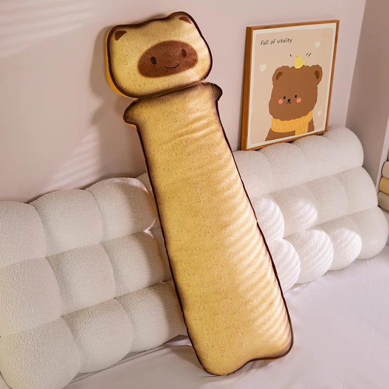 Cute Cat Face Long Toast Plush Pillow - Image 10