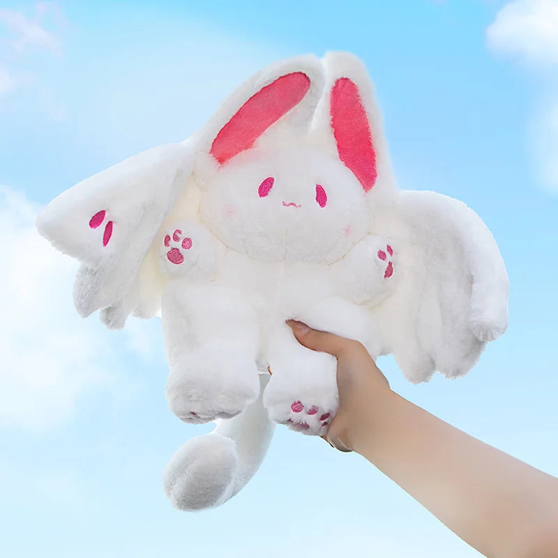 Fluffy White Winged Rabbit Plush Neck Pillow - Image 7