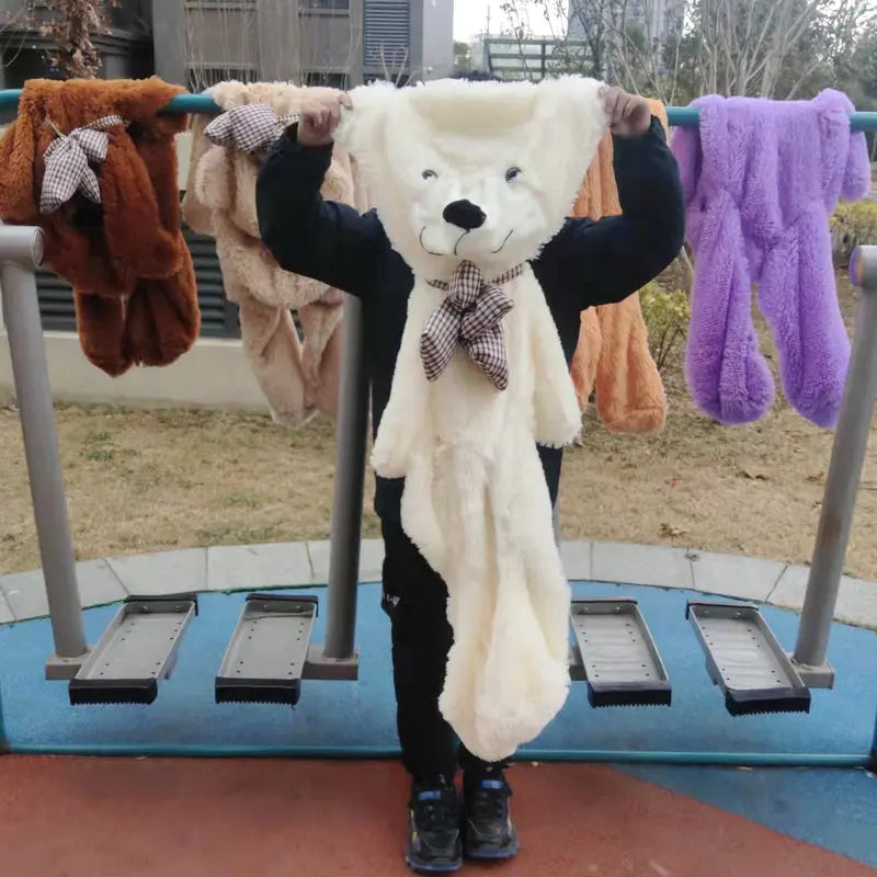 Giant Soft Plush Teddy Bear with Checkered Bow Tie - Image 2