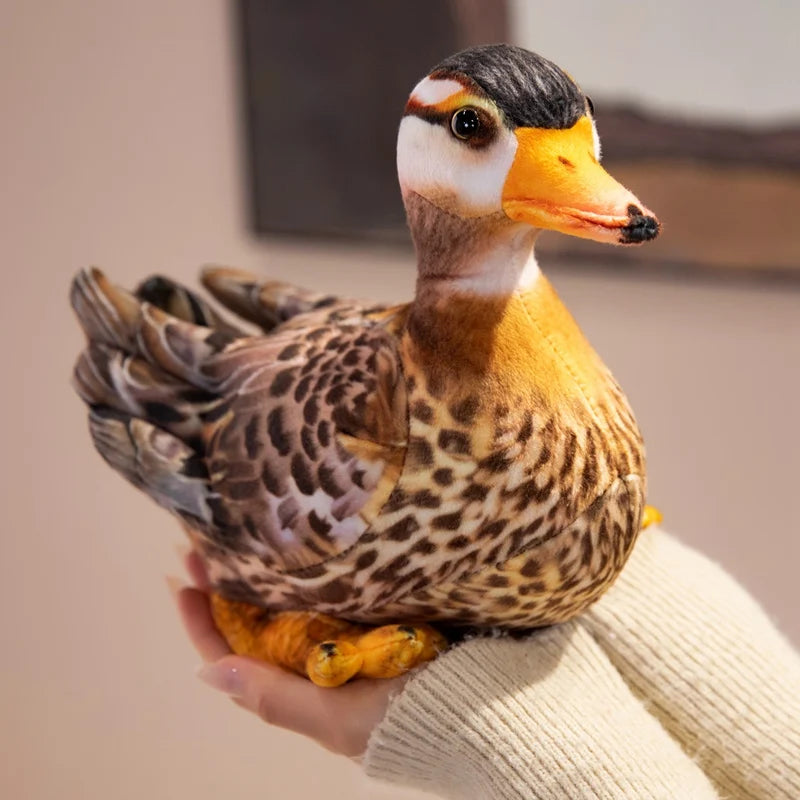 Kissing Mandarin & Mallard Realistic Duck Plush Pair - Image 2