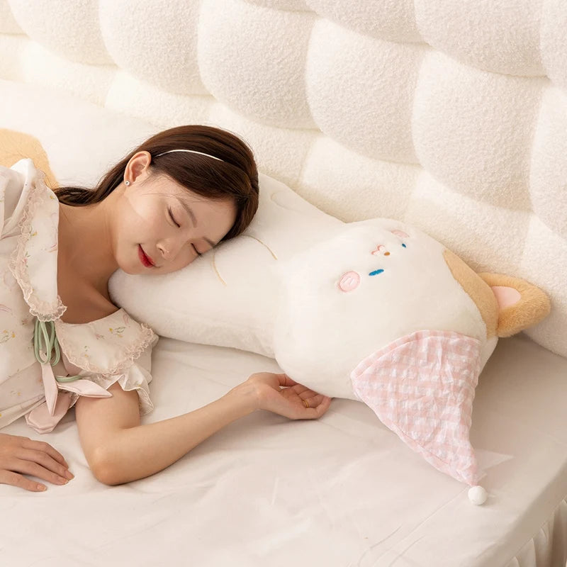 Long Plush Sleeping Animal Body Pillow with Cone - Image 2