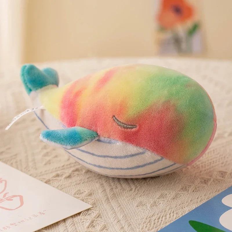 Cute Sleeping Whale Plush Keychain with Gold Clasp - Image 10