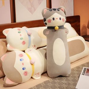 Long and Plump Kawaii Cat Plush Pillows