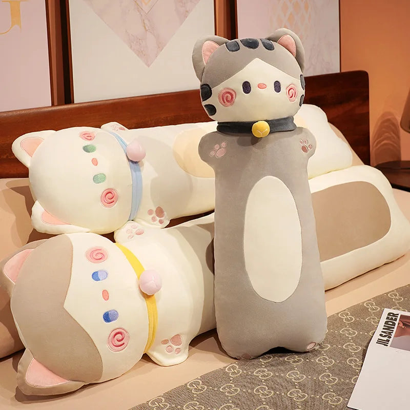Long and Plump Kawaii Cat Plush Pillows