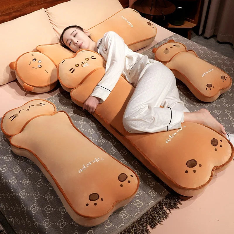 Cute Animal Face Caramel Plush Body Pillow