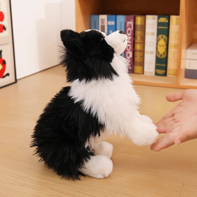 Realistic Black and White Border Collie Plush - Image 2