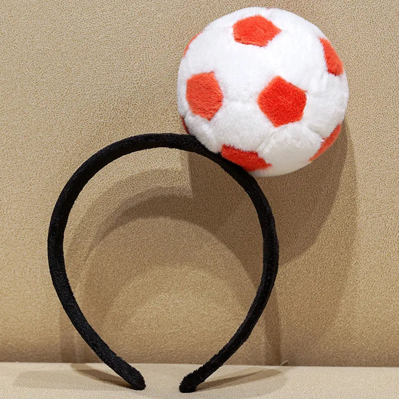 Sporty Plush Soccer Ball Headband - Image 9