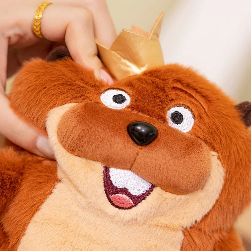 Cute Beaver Plush Toy Pair with Crown - Image 4