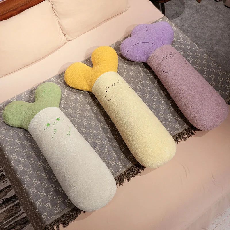 Cute Radish Plush Body Pillow with Embroidered Face - Image 4