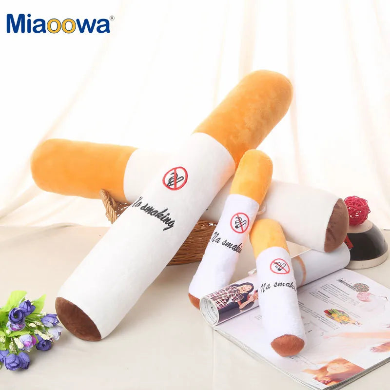Novelty Cigarette Plush Pillow with No Smoking - Image 3