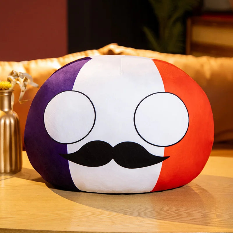 French Countryball Plush Toy with Mustache - Image 10