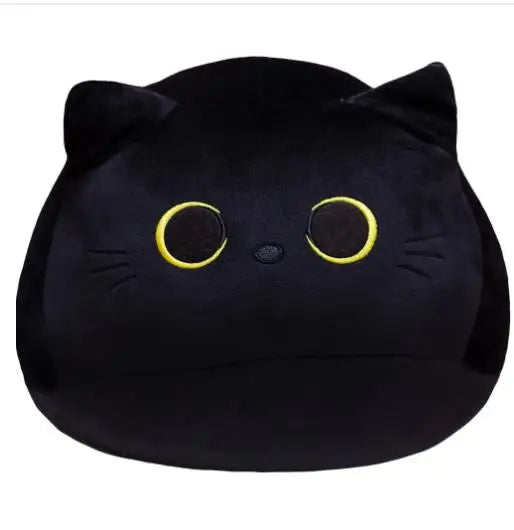 Black Plush Cat Pillow with Yellow Eyes - Image 7