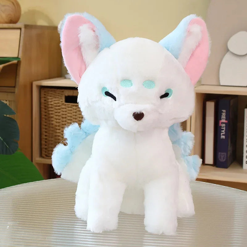 White Kitsune Plush with Red Face Markings - Image 7