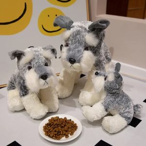 Cute Grey and White Schnauzer Plush Toy