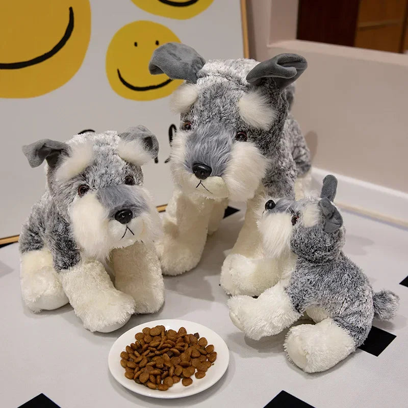 Cute Grey and White Schnauzer Plush Toy