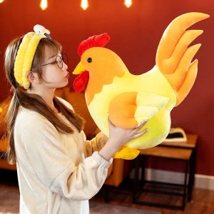 Oversized Yellow and Orange Rooster Plush Toy
