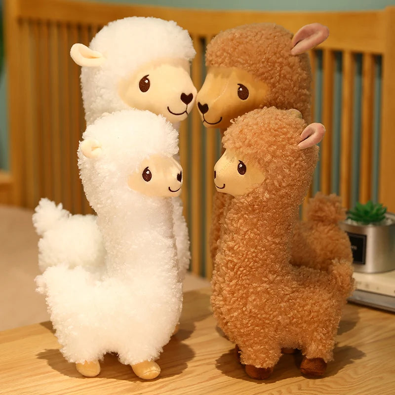 Smiling Curly Alpaca Plush Toy in Creamy White - Image 2