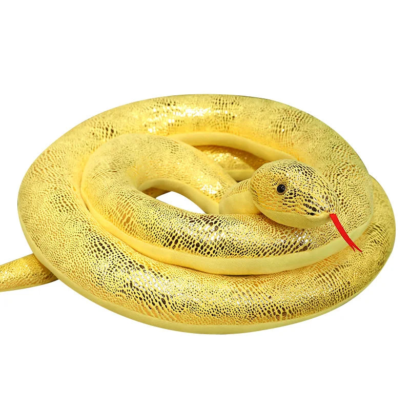 Coiled Golden Yellow Snake Plush Toy - Image 9