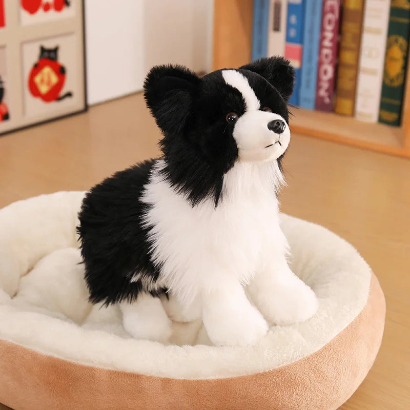 Realistic Black and White Border Collie Plush - Image 4