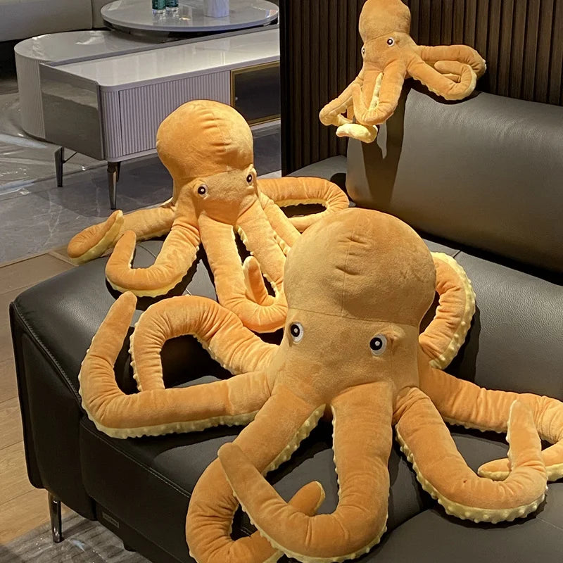 Big-Eyed Ochre Yellow Octopus Plush Toy - Image 2
