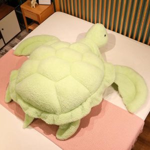 Soft Oversized Light Green Turtle Plush Pillow