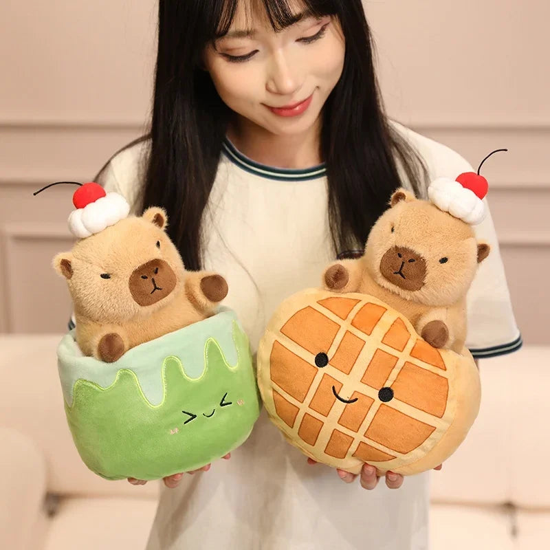 Capybara Dessert Plush with Cherry Hat - Image 6