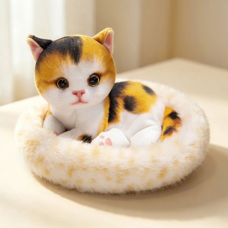 Soft Plush Kitten with Cozy Fabric House Bed - Image 13
