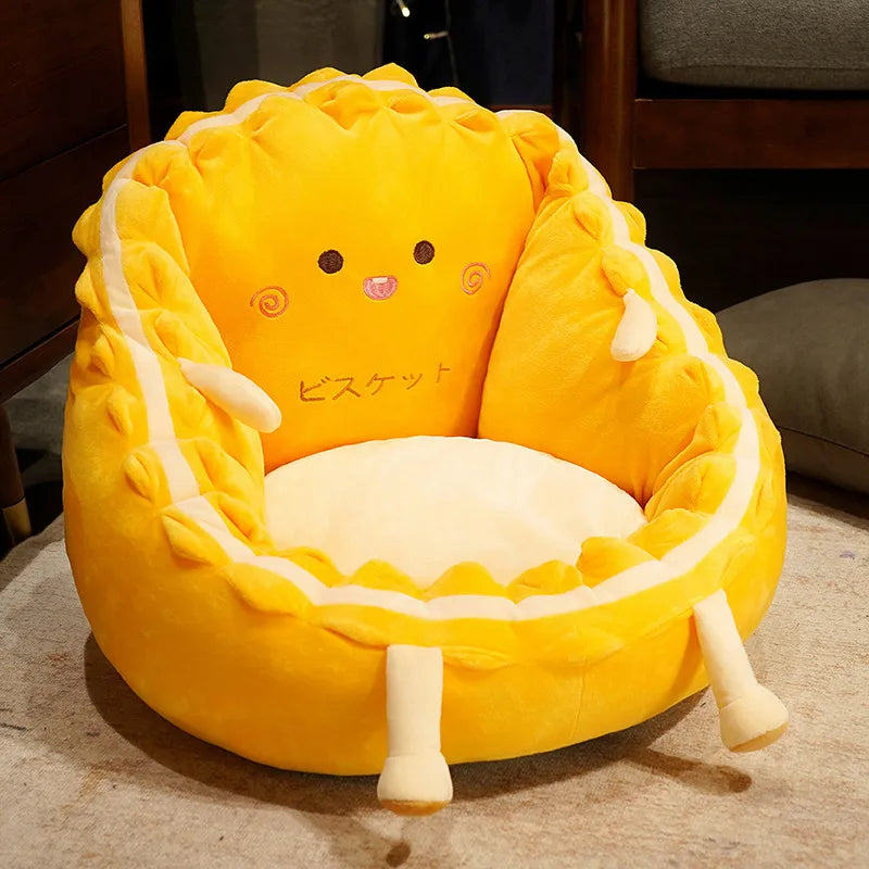 Kawaii Grumpy Biscuit Plush Floor Cushion - Image 6