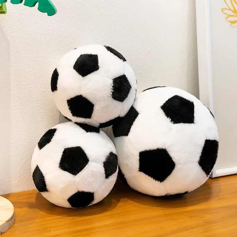 Soft Black and White Plush Soccer Ball - Image 5