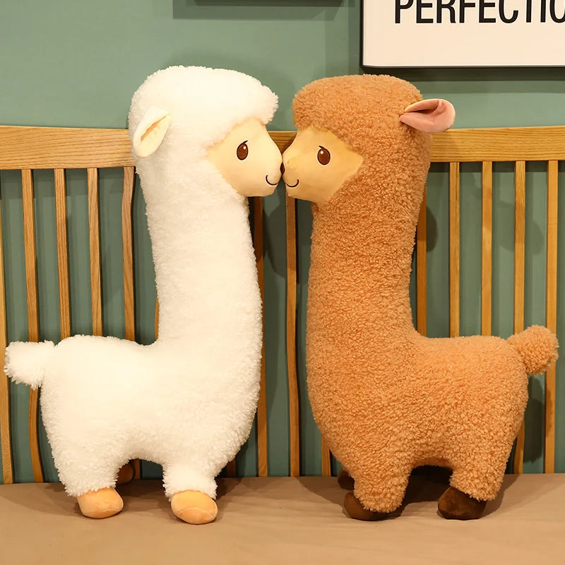 Smiling Curly Alpaca Plush Toy in Creamy White - Image 6
