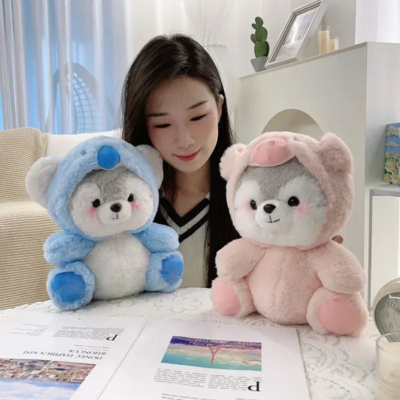 Cute Plush Animal with Pink Pig Costume - Image 6