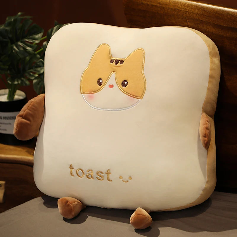 Plush Toast Pillow with Cute Animal Faces - Image 9