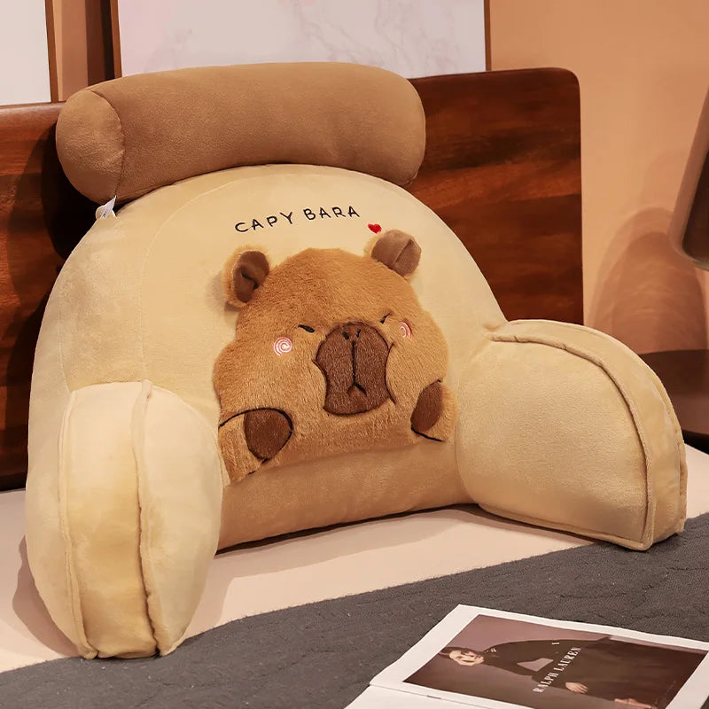 Soft Capybara Plush Reading Pillow with Neck Support - Image 6