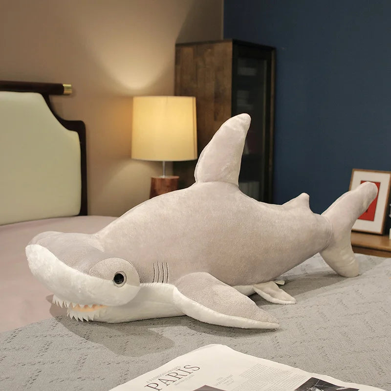 Soft Blue Oversized Shark Plush Toy - Image 7