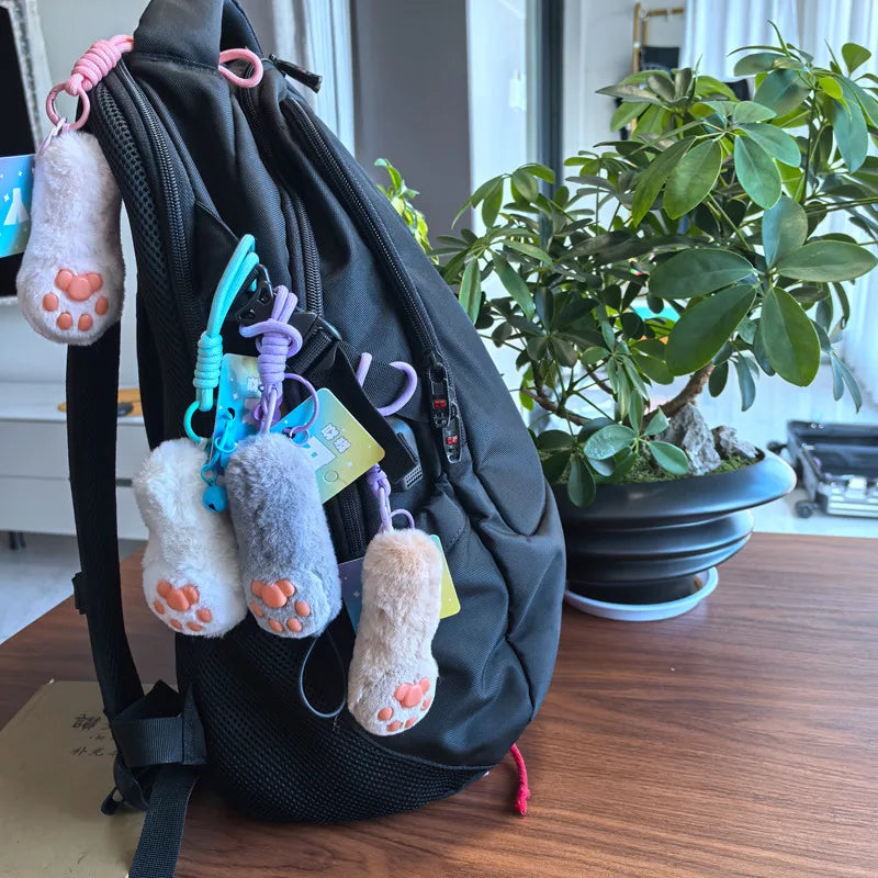 Cute Fluffy Paw Keychain with Soft Toe Pads - Image 2