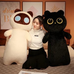 Large Soft Plush Raccoon or Black Cat Doll