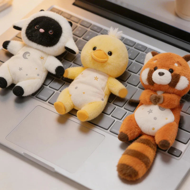 Cute Baby Animal Plush Keychain with Star Outfit - Image 5