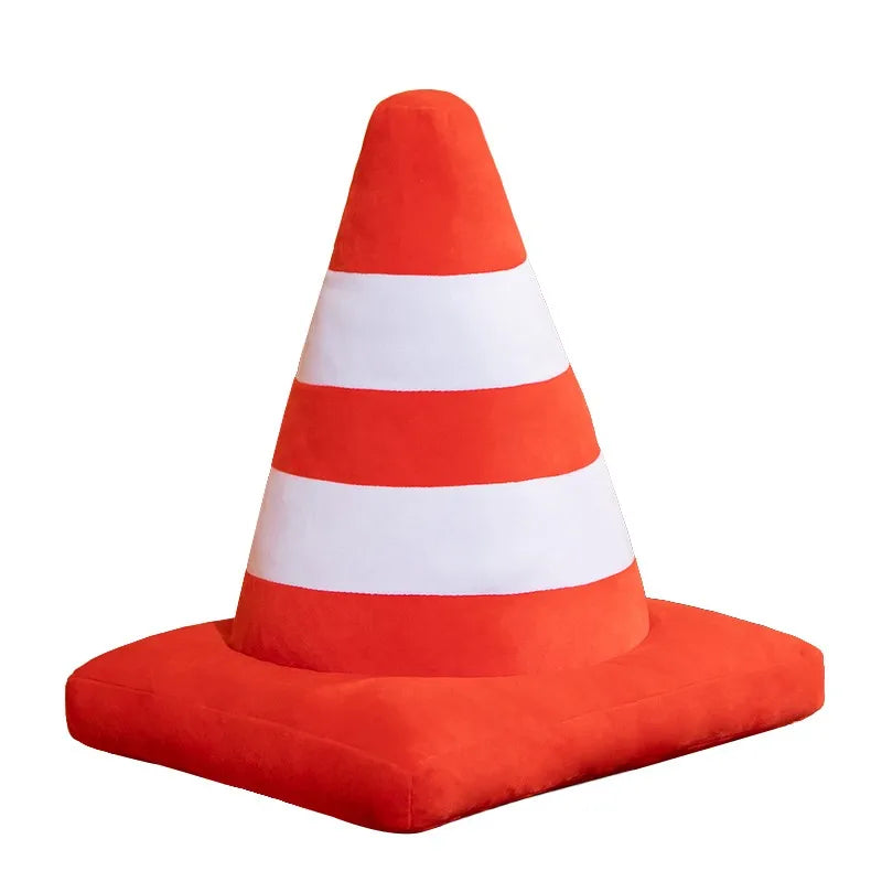 Fun Orange and White Traffic Cone Plush Pillow - Image 6