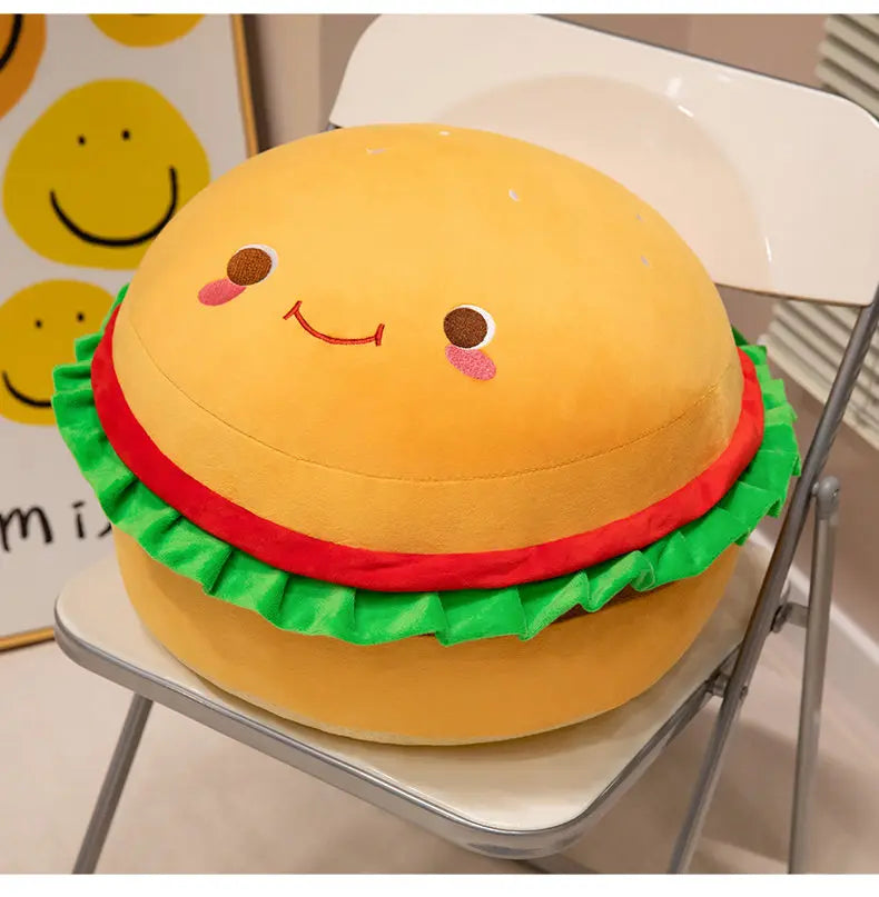 Cute Yellow Hamburger Plush Pillow - Image 5