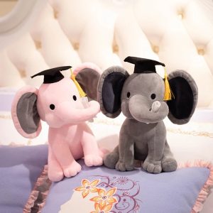 Pink Graduation Elephant Plush with Diploma