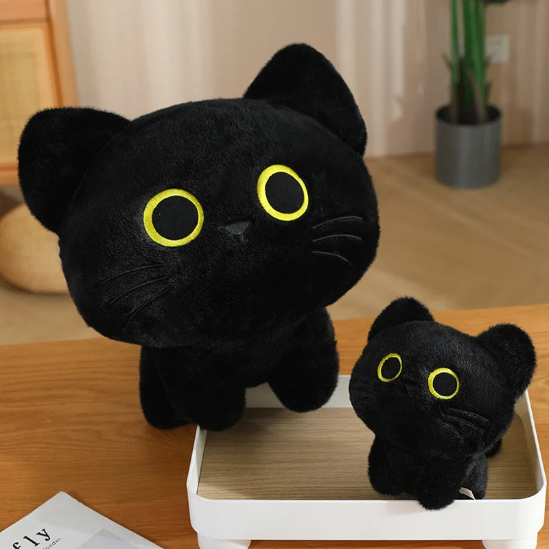 Adorable Black Cat Plush with Yellow Eyes - Image 6