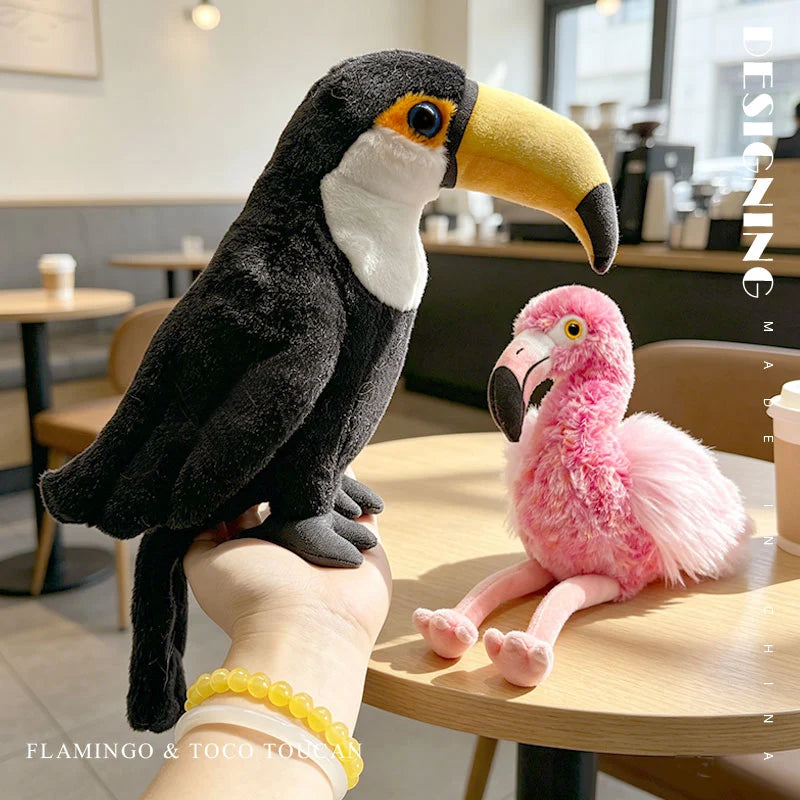 Lifelike Toucan Stuffed Animal with Yellow Beak - Image 5