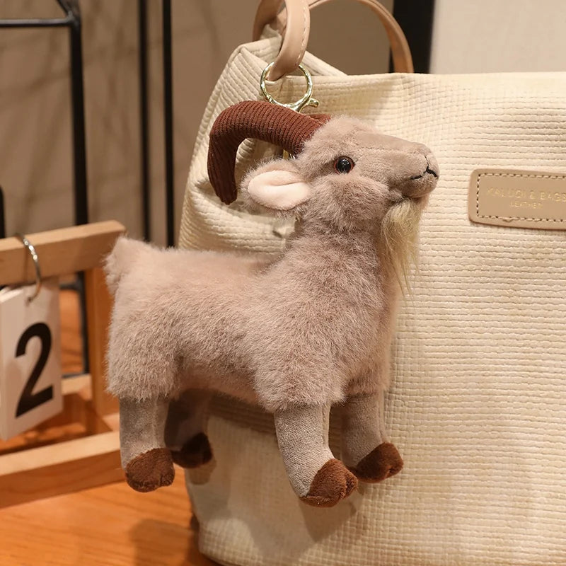 Cute Mountain Goat Plush Toy with Corduroy Horns - Image 9