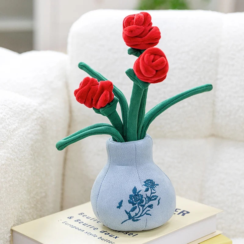 Cute Plush Purple Iris with Embroidered White Pot - Image 7