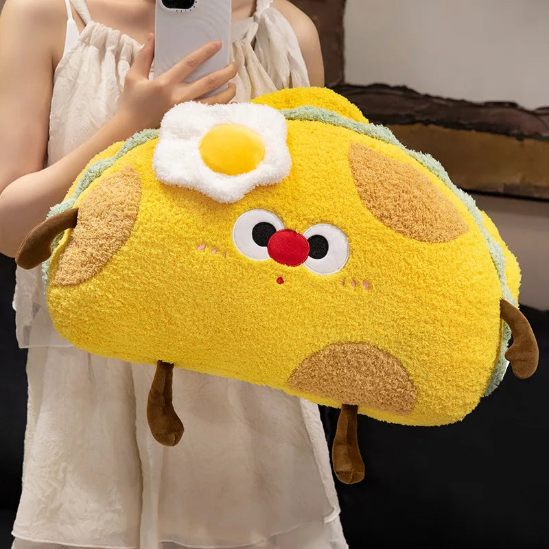 Kawaii Taco Plush Pillow with Fried Egg - Image 4