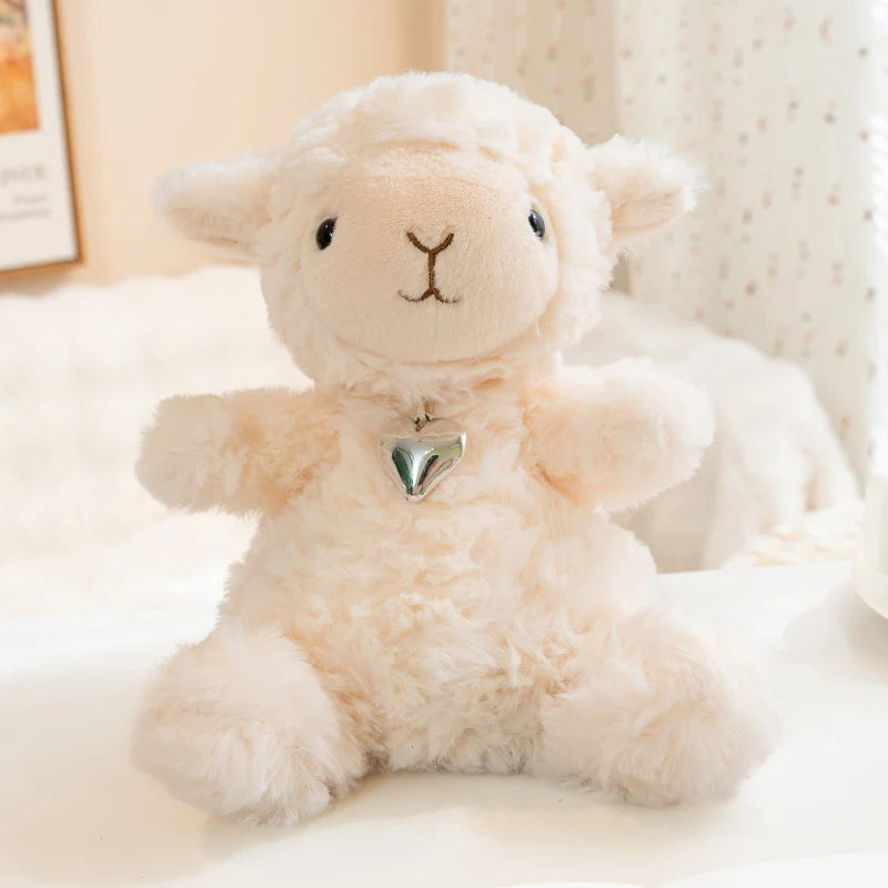 Lavender Curly Plush Lamb with Heart Charm - Image 7