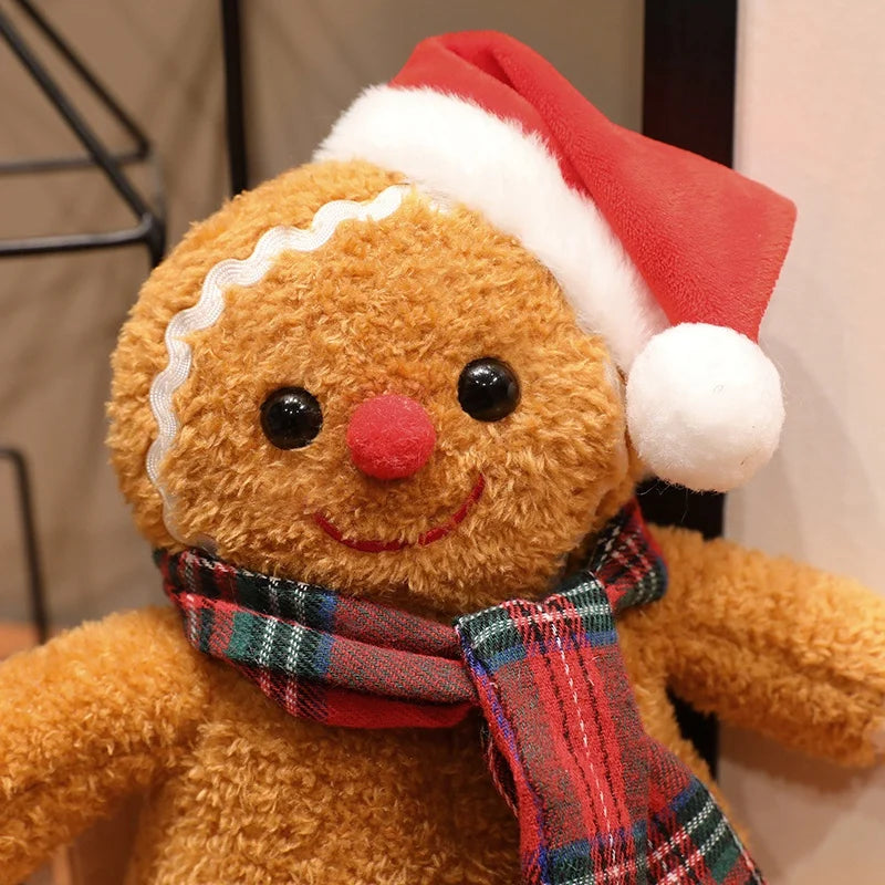 Festive Gingerbread Man Plush with Santa Hat - Image 6