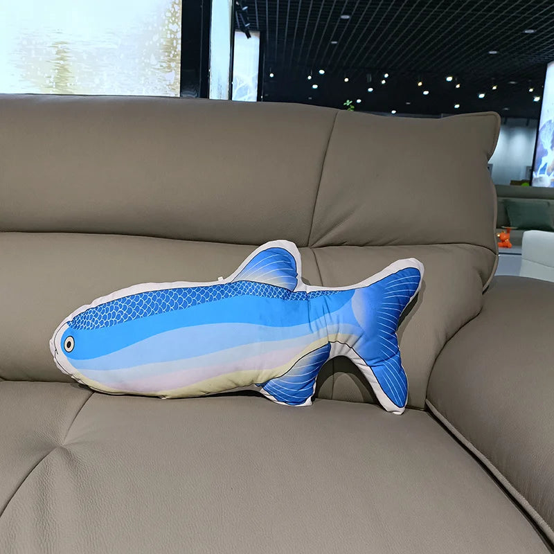 Soft Plush Fish Pillow with Colorful Marine Design - Image 10