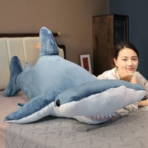 Soft Blue Oversized Shark Plush Toy