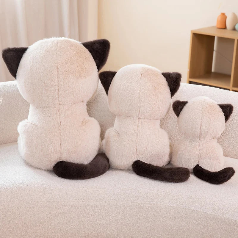 Grumpy Siamese Cat Plush Toy in Cream and Brown - Image 5